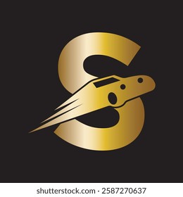 Speed Car Logo combine with letter S vector template