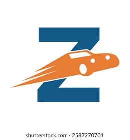 Speed Car Logo combine with letter Z vector template