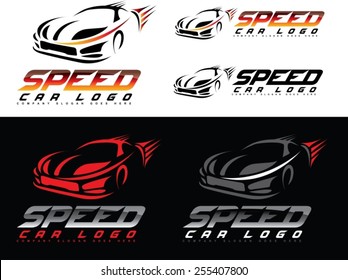 Speed Car Logo Design. Creative Sport Car  Icon Vector. Car shape design logo