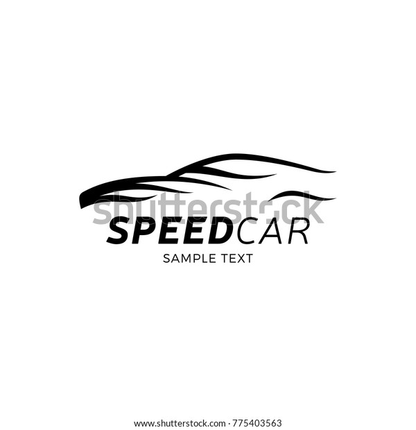 Speed Car logo design template.\
Vector logotype icon illustration with strips. Simple and clear\
badge sign in flat style. Mechanic race auto label\
background