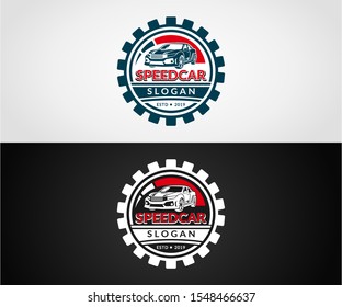 Speed Car logo. modern design. vector illusrtation template. logo suitable for buisness sport car, car wash, auto car icon
