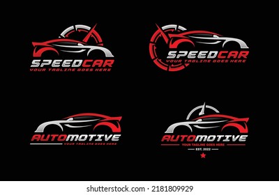 Speed car logo set vector illustration