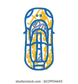 speed car top view doodle icon sketch vector. speed car top view sign. isolated symbol illustration