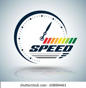 Speed with clock modern icon. Vector illustration.