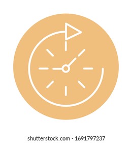 speed clock time cargo shipping related delivery vector illustration block style icon