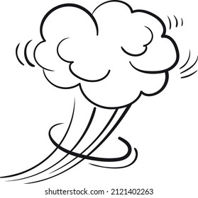 Speed comic effect. Air cloud motion lines isolated on white background