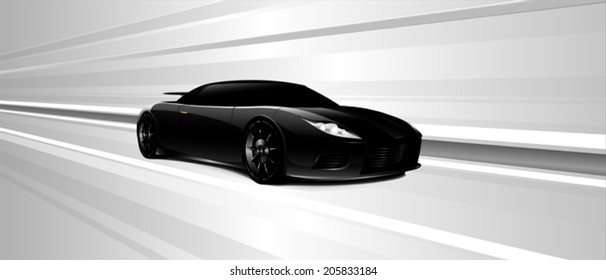 Speed - concept vector car on power-clip background