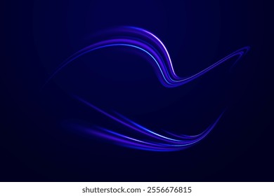 Speed connection background. Expressway, car headlight effect. Speed connection vector background. Png, line, blur, beam, ray, abstract, energy, pack, effect. Vector glowing lines air flow effect. 