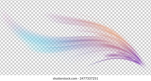 Speed connection vector background. Light and stripes moving fast over dark background. Racing cars dynamic flash effects city road with long exposure night ligh. Vector PNG.