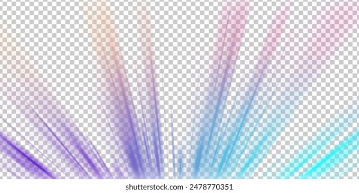 Speed connection vector background. Light and stripes moving fast over dark background. Racing cars dynamic flash effects city road with long exposure night ligh. Vector PNG.