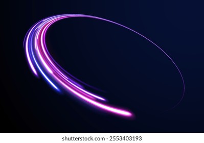 Speed connection vector background. Png, line, blur, beam, ray, abstract, energy, pack, effect. Vector glowing lines air flow effect. Speed connection background. Expressway, car headlight effect. 