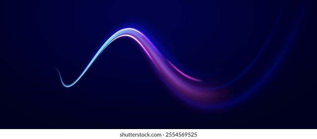 Speed connection vector background. Png, line, blur, beam, ray, abstract, energy, pack, effect. Vector glowing lines air flow effect. Speed connection background. Expressway, car headlight effect.