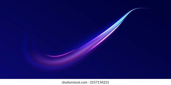 Speed connection vector background. Png, line, blur, beam, ray, abstract, energy, pack, effect. Vector glowing lines air flow effect. Speed connection background. Expressway, car headlight effect.