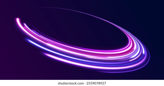 Speed connection vector background. Png, line, blur, beam, ray, abstract, energy, pack, effect. Vector glowing lines air flow effect. Speed connection background. Expressway, car headlight effect. 