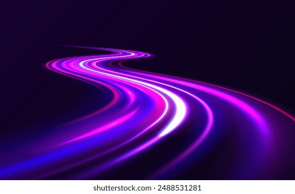 Fondo de Vector de conexión de velocidad. Efecto de rastro de remolino de Vector. Abstractas círculos de fuego de Vector, remolinos brillantes y marcos de espiral de luz de energía. Aceleración rápida de transferencia de datos de base de datos.