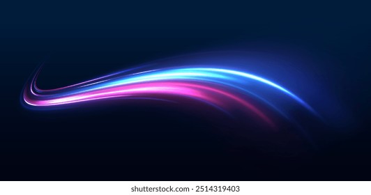Speed connection vector background. Vector swirl trail effect. Abstract vector fire circles, sparkling swirls and energy light spiral frames. Database fast data transfer acceleration.