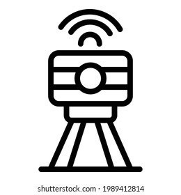 Speed control radar icon. Outline Speed control radar vector icon for web design isolated on white background