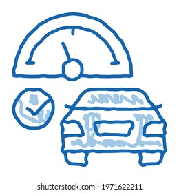 speed control sketch icon vector. Hand drawn blue doodle line art speed control sign. isolated symbol illustration