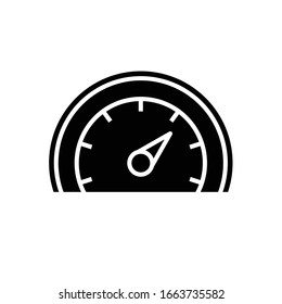 Speed Zähler schwarz Symbol, Concept Illustration, Vektorillustration flaches Symbol, Glyph-Zeichen.