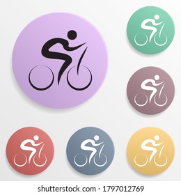 Speed cycling badge color set icon. Simple glyph, flat vector of sport icons for ui and ux, website or mobile application