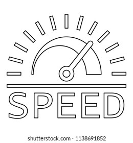 Speed dashboard logo. Outline speed dashboard vector logo for web design isolated on white background