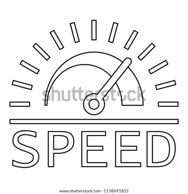 Speed dashboard logo.\
Outline speed dashboard vector logo for web design isolated on\
white background