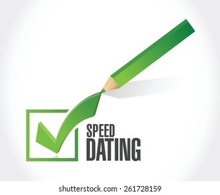 speed dating check mark sign concept illustration design over white