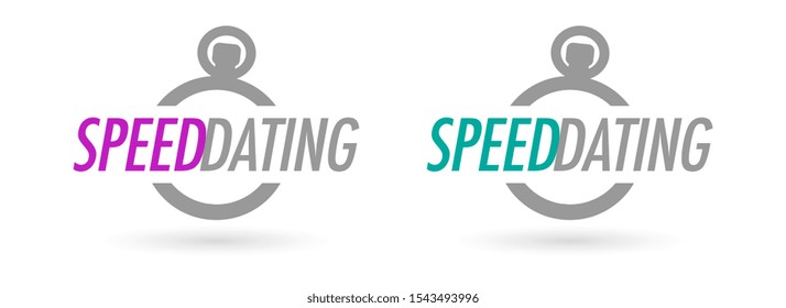 Speed dating pictogram with stopwatch