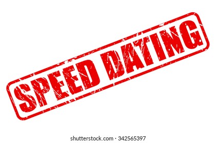 SPEED DATING red stamp text on white