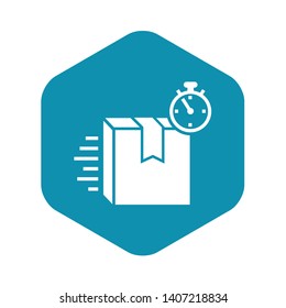 Speed delivery box icon. Simple illustration of speed delivery box vector icon for web design isolated on white background