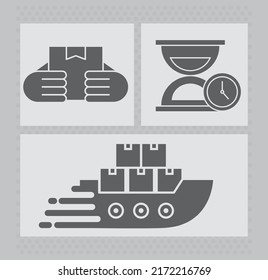 speed delivery transport icon collection