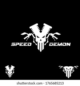 Speed Demon vector symbol
automotive symbol combining skull, engine, cog, and steer for beast look