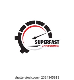 Speed ​​Logo Design with Minimalist Concept. Speedometer Speed ​​Logo Icon.