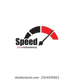 Speed ​​Logo Design with Minimalist Concept. Speedometer Speed ​​Logo Icon.