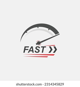 Speed ​​Logo Design with Minimalist Concept. Speedometer Speed ​​Logo Icon.