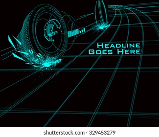 Speed Design Template With Tron Effect