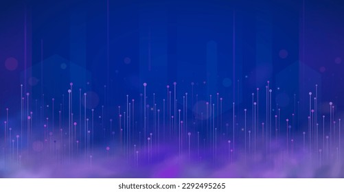 Speed digital data stream. AI big data information flow. Concept wireless data transmission, connections internet network.