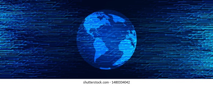 Speed Digital Security Network on Global Technology Background,Connection and Communication Concept design,Vector illustration.