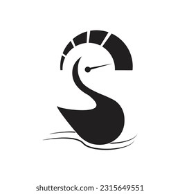 Schnell-Ente-Logo, das durch das Wasser beschleunigt
