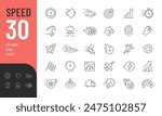 Speed Editable Icons set. Vector illustration in modern thin line style of productivity related icons: fast, strength, boost, and more. Pictograms and infographics for mobile apps.