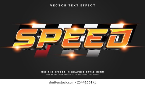 Speed editable text effect Template Suitable for Racing Style Theme