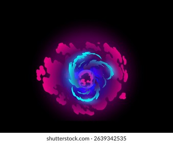 Speed effect cartoon vfx. Comic line blaster shot. Energy fire flame light. Neon color, asteroid flying rock. Flash lightning motion. Fantasy vector element