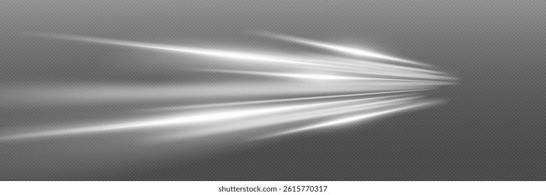 Speed ​​motion effect. Dynamic white line trail.
