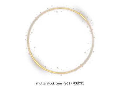 Speed effect line spins with graceful gold energy. Vector flare loop resembles light painting in air. Shining particles travel in elegant luminous flow. Twisting path of fire glows with golden motion
