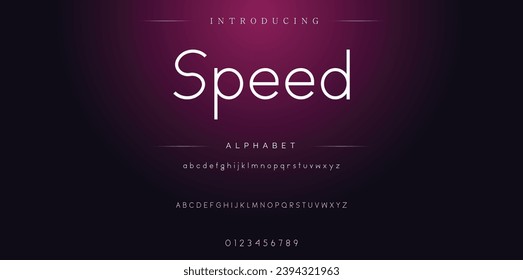 Speed Elegant Font Uppercase Lowercase and Number. Classic Lettering Minimal Fashion Designs. Typography modern serif fonts regular decorative vintage concept. vector illustration
