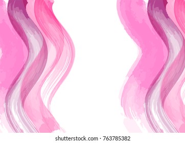 Speed energy liquid splash. Bright colorful female spring summer border. Vector illustration speed line grunge drop. Watercolor abstract pink wave background. Blob brush paint colored backdrop. 