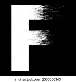speed F alphabet isolated on dark background