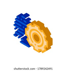 Speed Fast Gear Icon Vector. Isometric Speed Fast Gear sign. color isolated symbol illustration