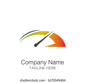 speed fast logo , speedometer logo design template