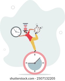 speed or fast work concept.flat design with people.